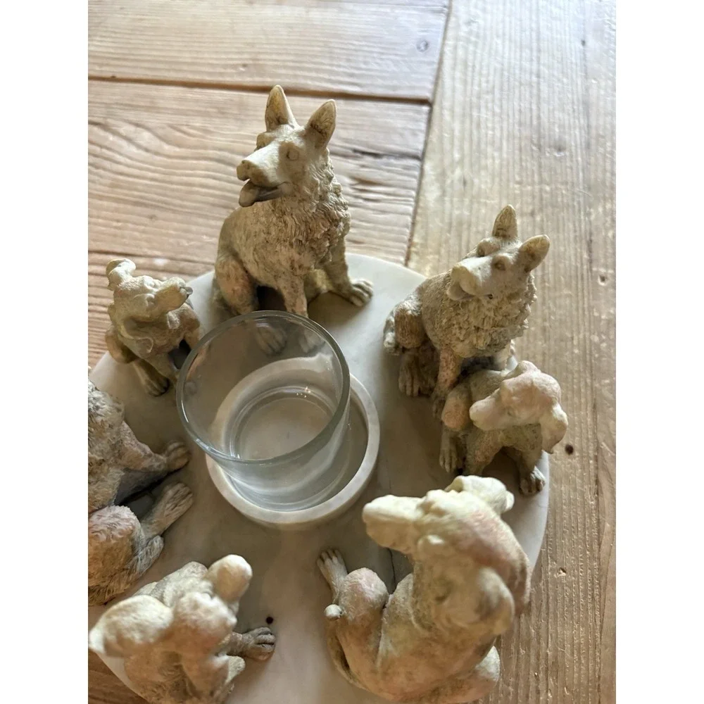 Sakiba Circle Of Dogs Tea light Candle Holder SO Cool Unique DOG LOVERS Candle
